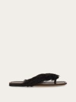 Ferragamo Thong sandal with fur detail